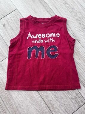 Gymboree Red Sleeveless Tank "Awesome Ends With Me" Size 3T
